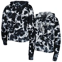 Pull à capuche et imprimé tie-dye Brooklyn Nets New Era pour femme en coton brossé noir
