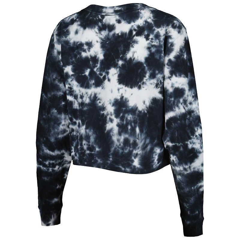 T-shirt court à manches longues tie-dye Brooklyn Nets New Era pour femme