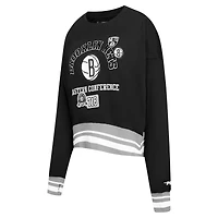 Sweat-shirt court Pro Standard pour femme, noir, Brooklyn Nets Area Code