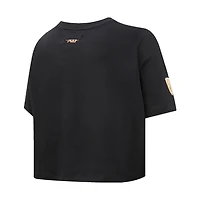 Women's Pro Standard Black Brooklyn Nets Holiday Glam Boxy T-Shirt