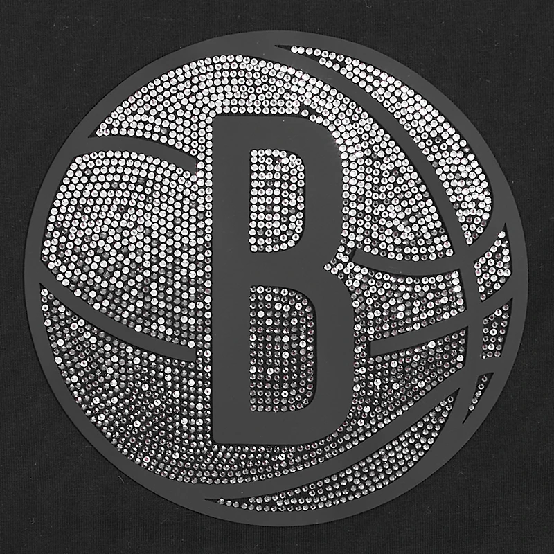 T-shirt court et boxy Pro Standard pour femme, noir, Brooklyn Nets Jewels
