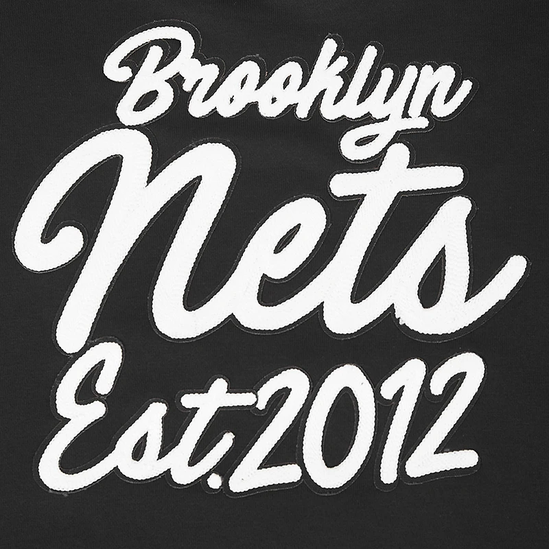 Sweat-shirt court Pro Standard pour femme, noir, Brooklyn Nets Paint The City