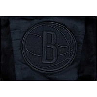 Sweat à capuche entièrement zippé en velours noir triple Pro Standard Brooklyn Nets pour femmes