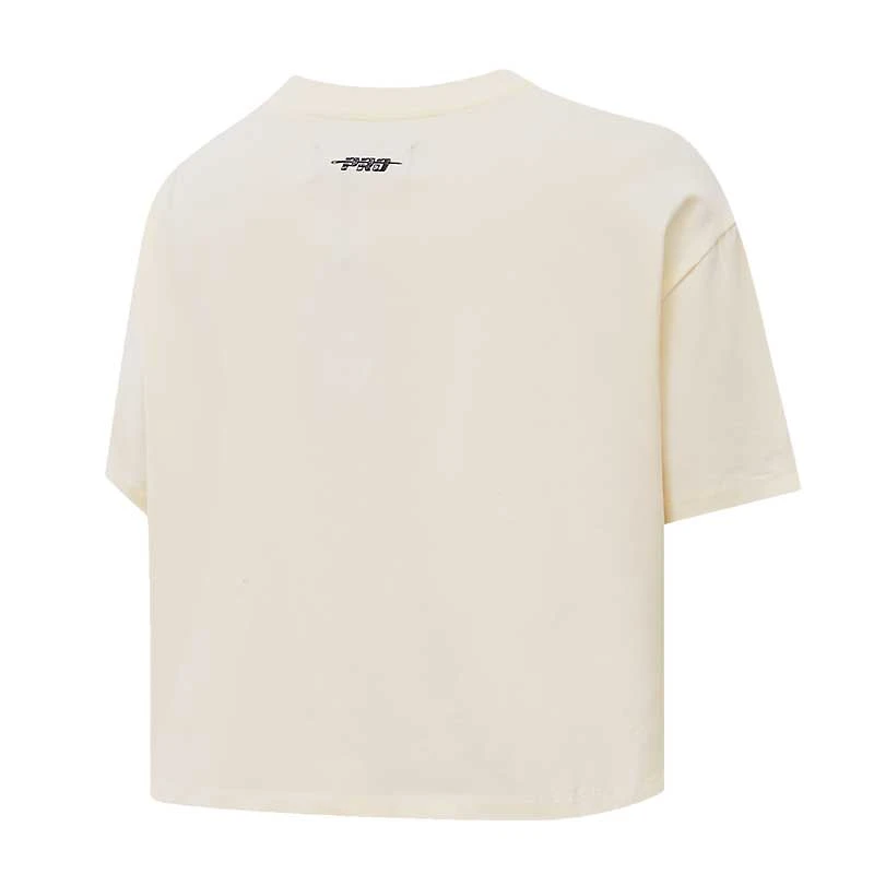 Women's Pro Standard Cream Brooklyn Nets Retro Classic Cropped Boxy T-Shirt