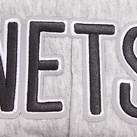 Sweat à capuche court Pro Standard pour femmes, gris chiné, Brooklyn Nets, Script Tail