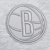 Sweat à capuche fermeture éclair triple ton sur Pro Standard pour femmes, gris chiné, Brooklyn Nets