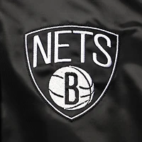 Women's Starter Black/Gray Brooklyn Nets The Prospect Raglan Full-Snap Jacket
