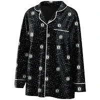 Women's WEAR by Erin Andrews Black Brooklyn Nets - Long Sleeve Button-Up Shirt & Pants Sleep Set