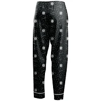 Women's WEAR by Erin Andrews Black Brooklyn Nets - Long Sleeve Button-Up Shirt & Pants Sleep Set