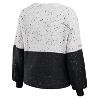 WEAR by Erin Andrews Pull à blocs de couleur blanc/noir Brooklyn Nets pour femmes