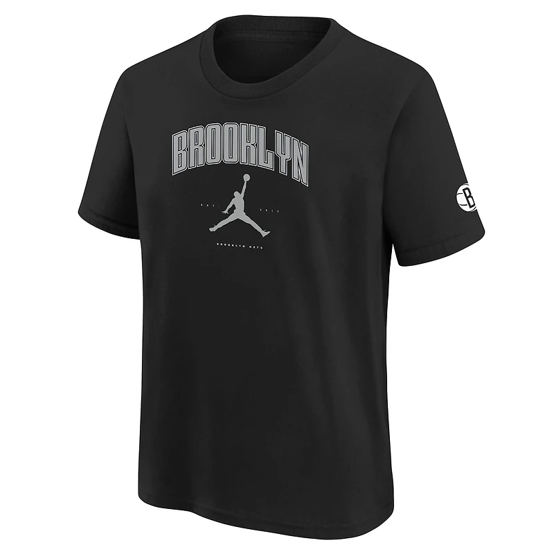 Youth Jordan Brand Black Brooklyn Nets Essential Cities T-Shirt