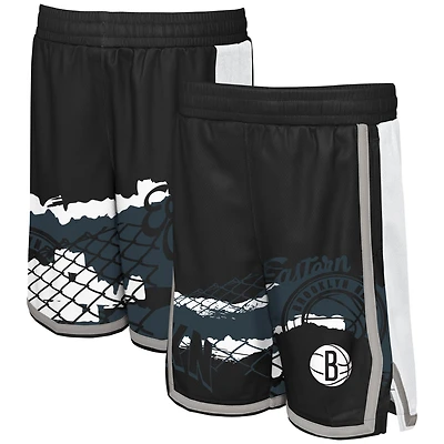 Short noir Fade Away pour jeunes Brooklyn Nets