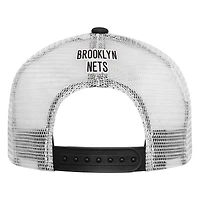 Youth Black Brooklyn Nets Foam Front - Trucker Snapback Hat