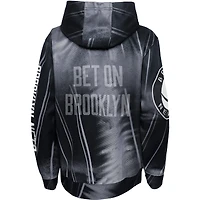 Youth Black Brooklyn Nets Outside the Key - Pullover Hoodie