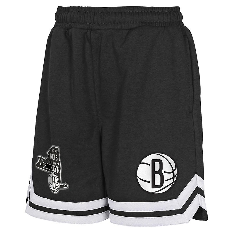 Youth Black Brooklyn Nets Teardrop Fleece Shorts