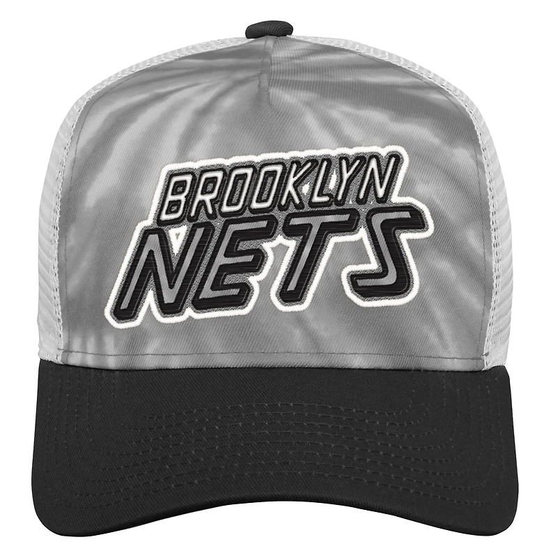 Youth Gray/Black Brooklyn Nets Santa Cruz Tie-Dye - Snapback Hat