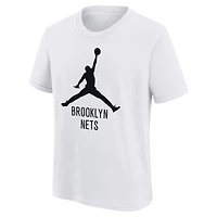 T-shirt Jordan Brand blanc Brooklyn Nets essentiel avec logo Jumpman pour jeune
