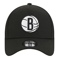 Youth New Era  Black Brooklyn Nets 9FORTY A-Frame Adjustable Hat