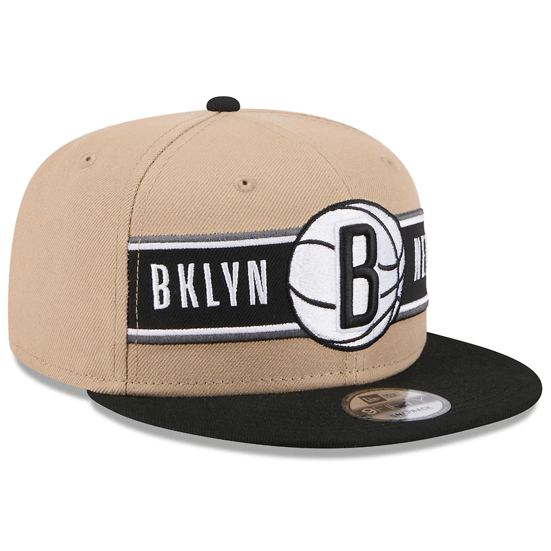 Casquette Snapback Brooklyn Nets 2024 NBA Draft 9FIFTY New Era marron/noir pour jeune