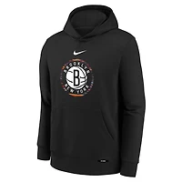Sweat à capuche Nike Brooklyn Nets City Edition Club Fleece noir pour enfant