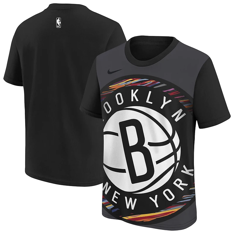 T-shirt Nike Max90 noir Brooklyn Nets City Edition 2025/26 pour jeunes