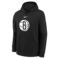 Sweat à capuche Nike noir Brooklyn Nets 2025/26 Club Fleece pour jeune