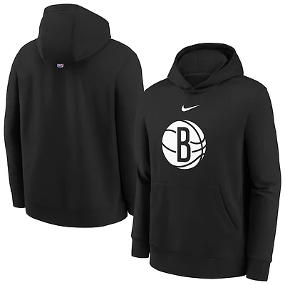 Youth Nike Black Brooklyn Nets 2025/26 Club Fleece Hoodie