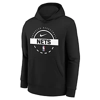 Youth Nike Black Brooklyn Nets 2025/26 Club Fleece Practice Hoodie
