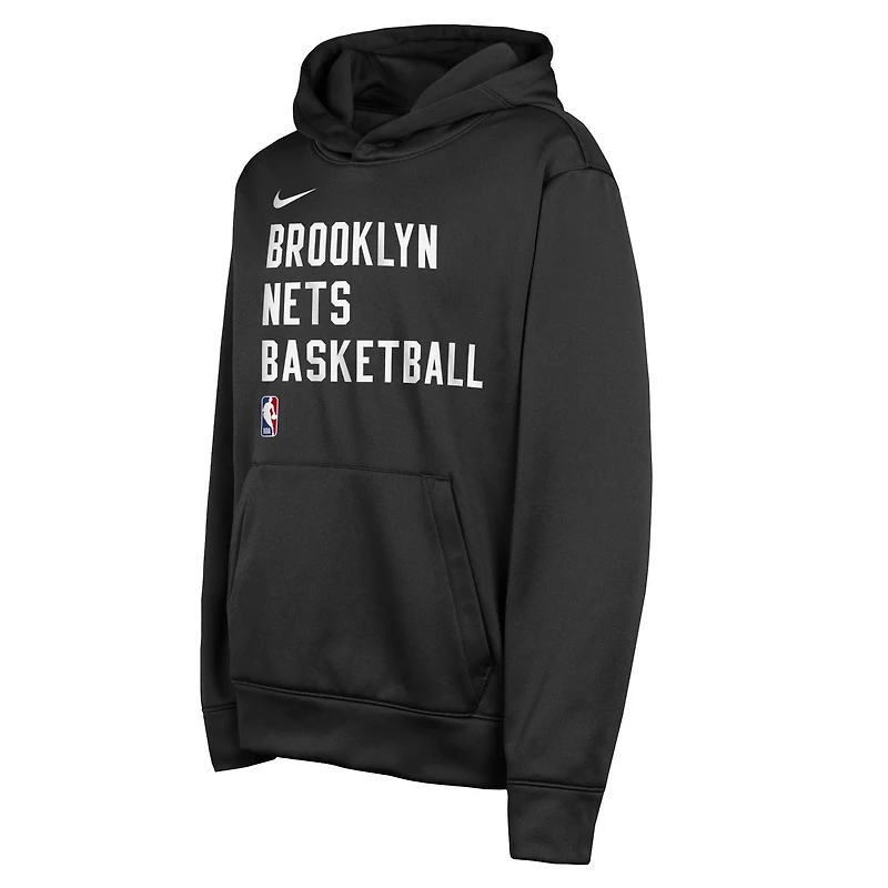 Sweat à capuche Nike Brooklyn Nets Spotlight Performance pour jeune, noir