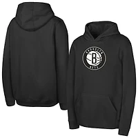 Sweat à capuche polaire noir avec logo Brooklyn Nets pour jeunes Outerstuff