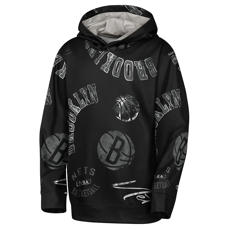 Youth Outerstuff  Black Brooklyn Nets Moving Violation Hoodie