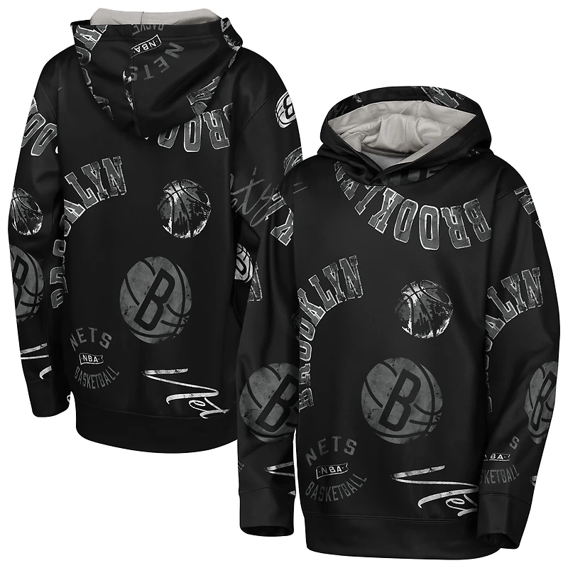 Youth Outerstuff Black Brooklyn Nets Moving Violation Hoodie