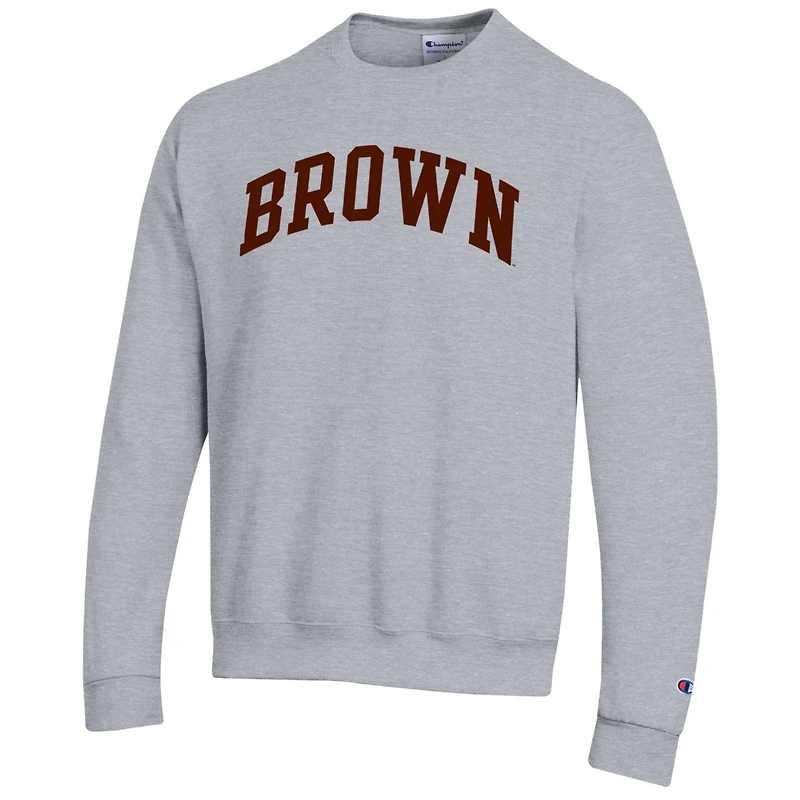 Men's Champion  Heather Gray Brown Bears Basic Arch Fleece Pullover Sweatshirt