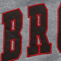 Men's Colosseum Heathered Gray Brown Bears Arch & Logo Tackle Twill Pullover Sweatshirt
