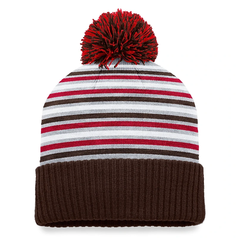 Men's Top of the World  Brown Brown Bears Dash Cuffed Knit Hat with Pom