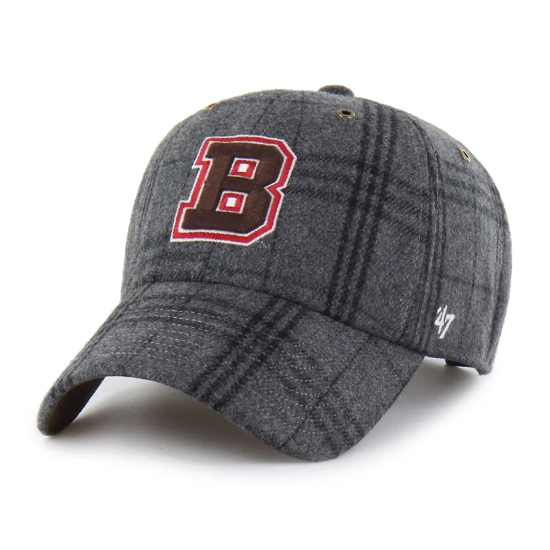 Unisex '47 Gray Brown Bears Plaid Windowpane Clean Up Adjustable Hat