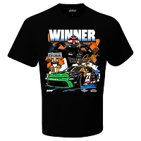T-shirt 23XI Racing noir pour homme, vainqueur de la course Brickyard 400 2025