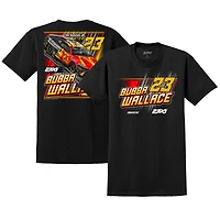 T-shirt de voiture Bubba Wallace noir 23XI Racing pour hommes