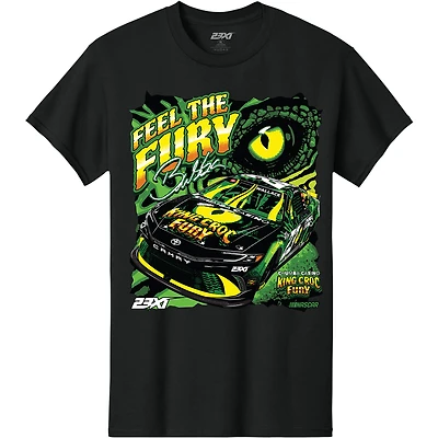 Men's 23XI Racing Black Bubba Wallace Chumba Casino King Croc Fury Car T-Shirt