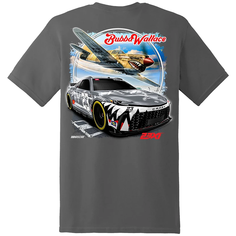 T-shirt de voiture l'US Air Force Bubba Wallace 23XI Racing Charcoal pour hommes