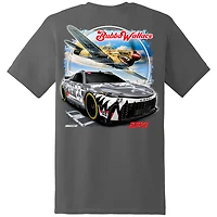 T-shirt de voiture l'US Air Force Bubba Wallace 23XI Racing Charcoal pour hommes