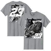T-shirt gris 23XI Racing pour homme, motif Bubba Wallace, voiture de l'US Air Force