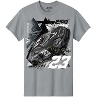 T-shirt gris 23XI Racing pour homme, motif Bubba Wallace, voiture de l'US Air Force