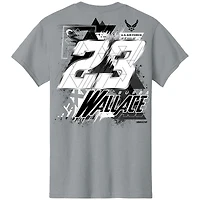 T-shirt gris 23XI Racing pour homme, motif Bubba Wallace, voiture de l'US Air Force