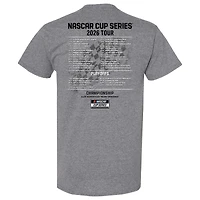 Men's 23XI Racing Heather Charcoal Bubba Wallace 2026 NASCAR Schedule T-Shirt