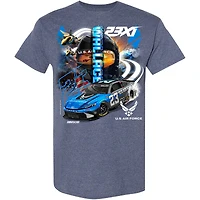 Men's 23XI Racing  Heather Navy Bubba Wallace U.S. Air Force Car T-Shirt