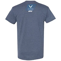 T-shirt pour hommes 23XI Racing Heather Navy Bubba Wallace U.S. Air Force Car