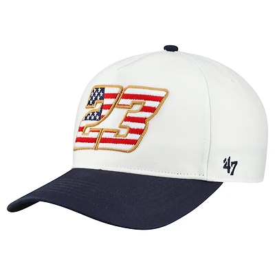 Men's '47 White Bubba Wallace Flag Fill Two-Tone Team Adjustable Hitch Hat