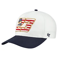 Men's '47 White Bubba Wallace Flag Fill Two-Tone Team Adjustable Hitch Hat