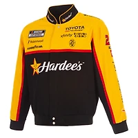 Men's JH Design Black Bubba Wallace 2026 Hardee's Full-Snap Twill Racing Jacket